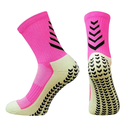 1 Pairs Men Women Soft Football Socks Running Breathable Anti-slip Soccer Basketball Cycling Sports Grip Socks