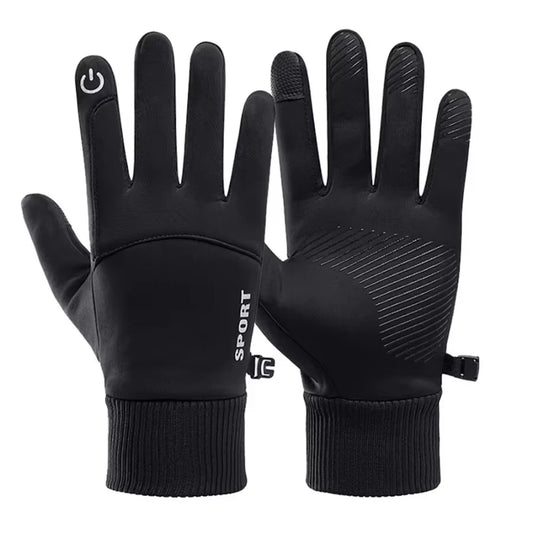 Autumn Winter Outdoor Cycling Gloves Gym Fitness Sports Running Warm Touch Screen Nonslip Gloves Motorcycle Gloves Men Black