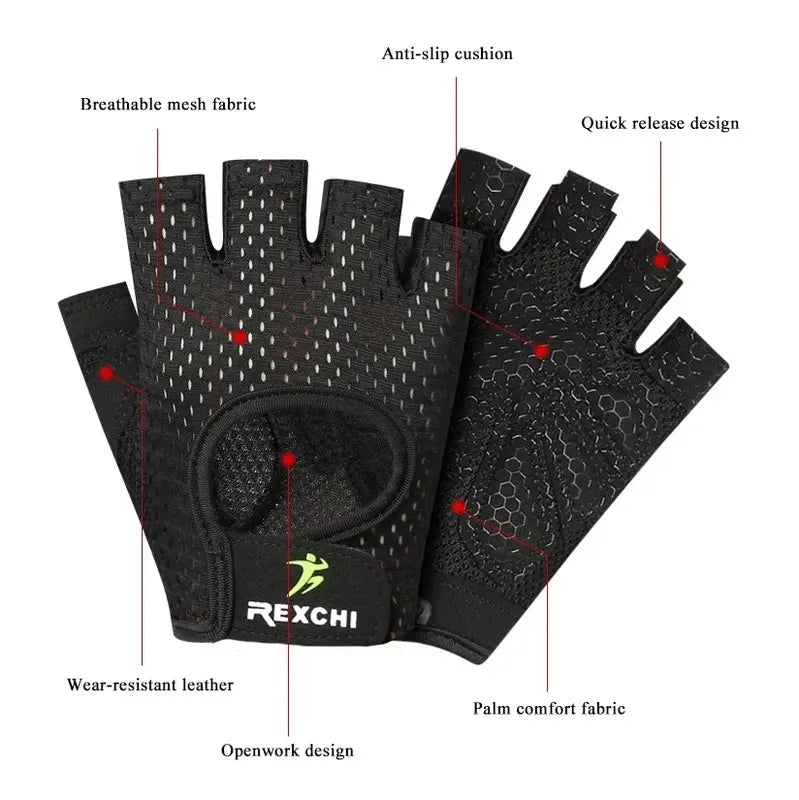 Gym Gloves Fitness Weight Lifting Gloves Body Building Training Sports Gloves Workout Half Finger Hand Protector for Women Men