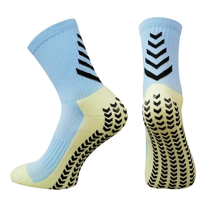 1 Pairs Men Women Soft Football Socks Running Breathable Anti-slip Soccer Basketball Cycling Sports Grip Socks