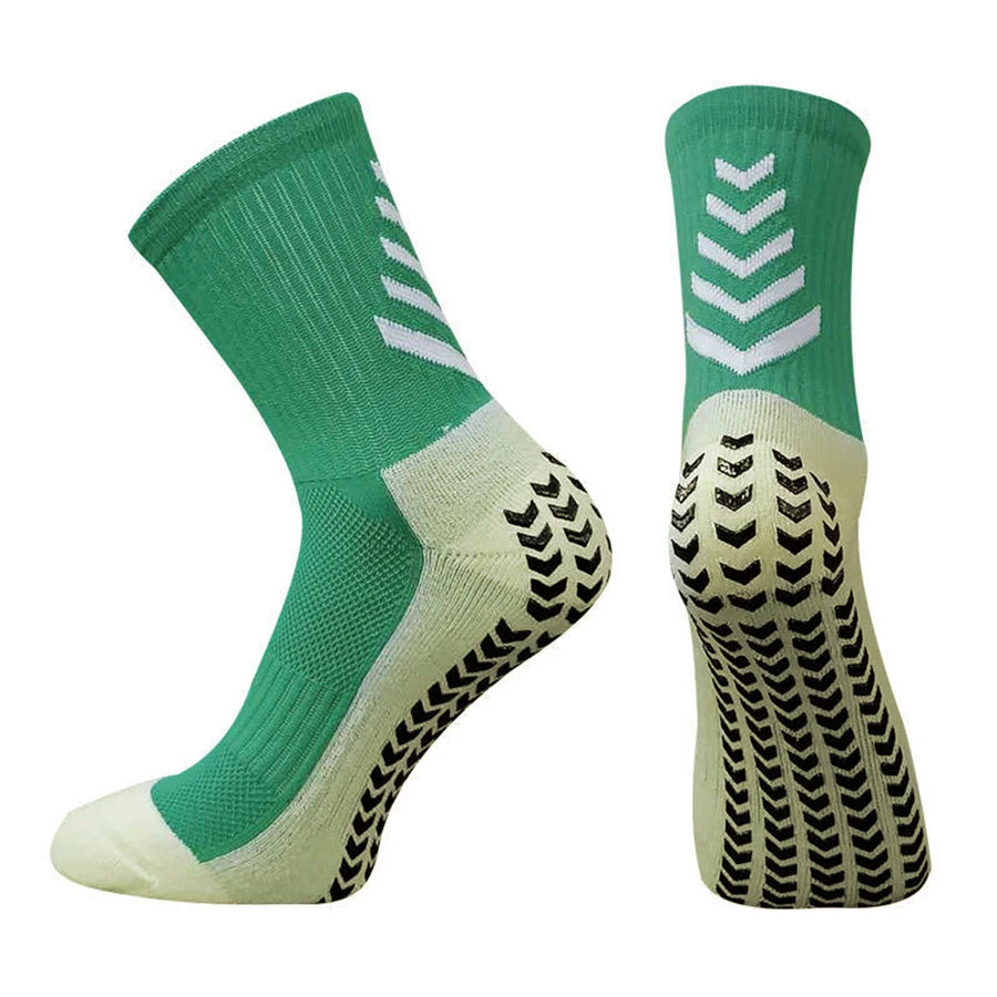 1 Pairs Men Women Soft Football Socks Running Breathable Anti-slip Soccer Basketball Cycling Sports Grip Socks