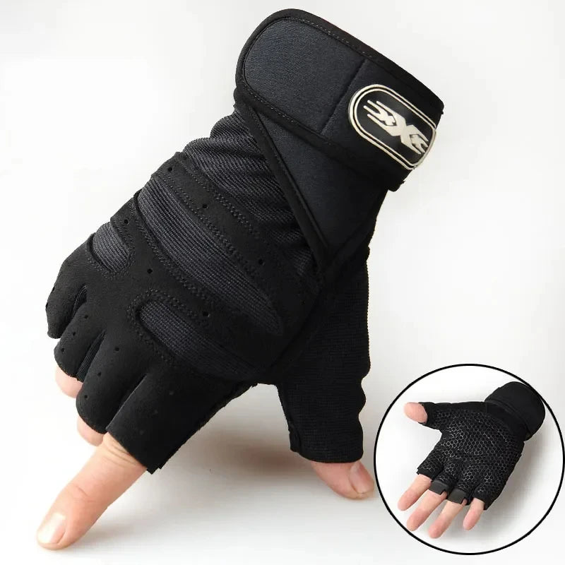 Fitness Half Finger Gloves Men Women Weight Lifting Gloves with Wrist Support Riding Non Slip Horizontal Bar Exercise Training