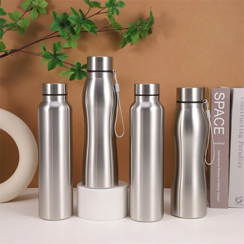 High Quality 1000ml Stainless Steel Sport Water Bottle Single-layer Rugged Water Cup Metal Flask Drinkware Camping Sports Gym