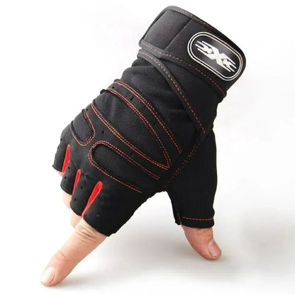 Fitness Half Finger Gloves Men Women Weight Lifting Gloves with Wrist Support Riding Non Slip Horizontal Bar Exercise Training