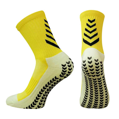 1 Pairs Men Women Soft Football Socks Running Breathable Anti-slip Soccer Basketball Cycling Sports Grip Socks