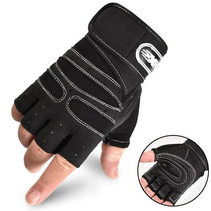 Fitness Half Finger Gloves Men Women Weight Lifting Gloves with Wrist Support Riding Non Slip Horizontal Bar Exercise Training