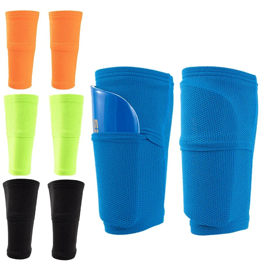 Football Equipment Adults Kids Soccer Shin Guards With Pocket Cover Calf Sleeve Nop Slip Soccer Sock With Football Leg Guards