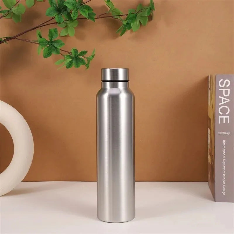 1000ML Stainless Steel Sport Bottle Single-Layer Red Water Cup Metal Flask Drinkware Camping Sports Gym