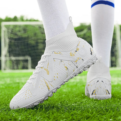 2024 Men's Soccer Shoes Large Size Ultralight Football Boots Boys Sneakers Non-Slip AG/TF Soccer Cleats Ankle Boots Unisex