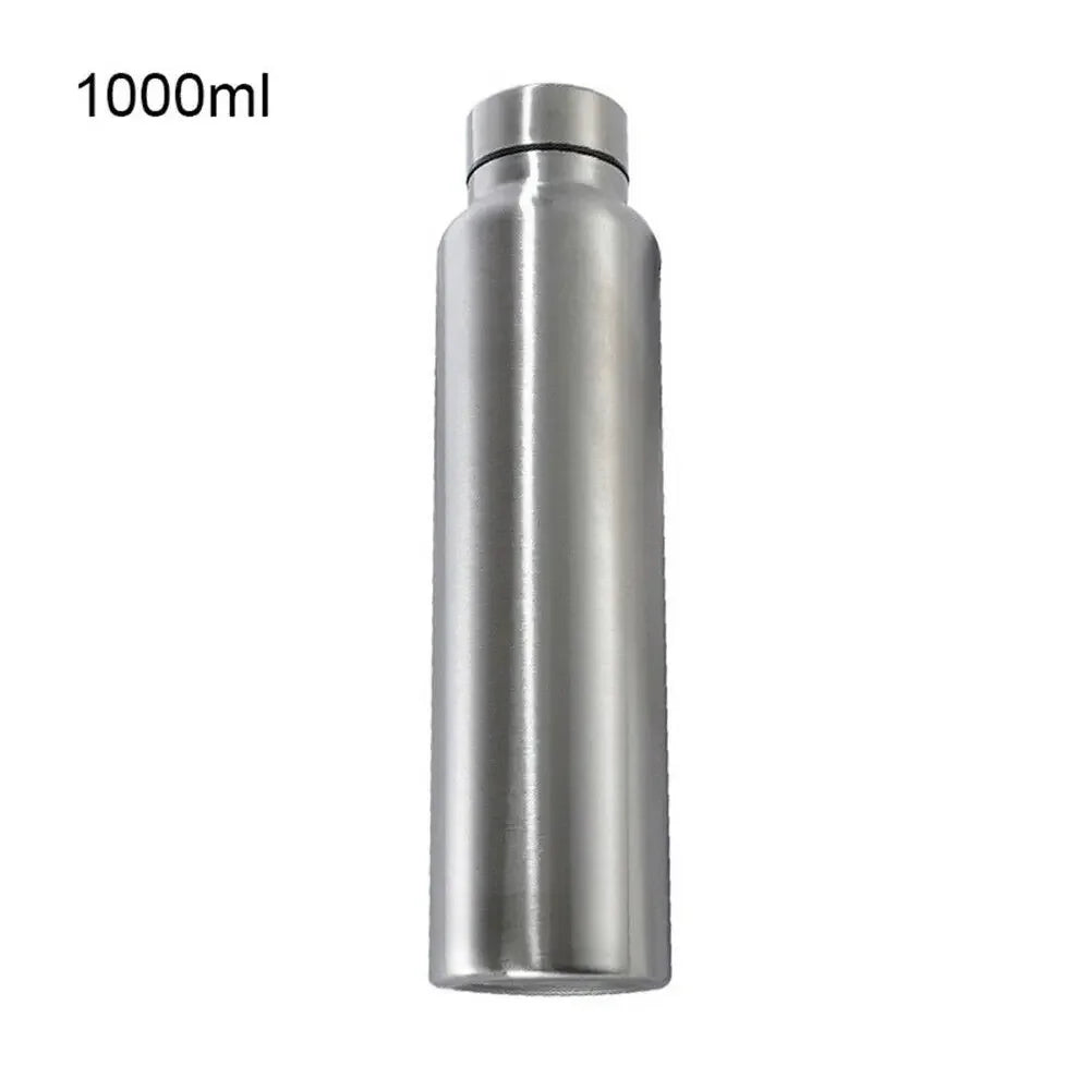 High Quality 1000ml Stainless Steel Sport Water Bottle Single-layer Rugged Water Cup Metal Flask Drinkware Camping Sports Gym