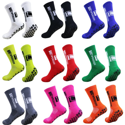 1 Pair Non Slip Soccer Socks Men Non Skid Grip Football Basketball Sport Cycling Socks