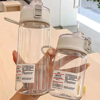 Portable Transparent Kawaii Water Bottle Sports Water Cup Plastic Handy Cup Outdoor Travel Office Essential Water Bottle ]Cup