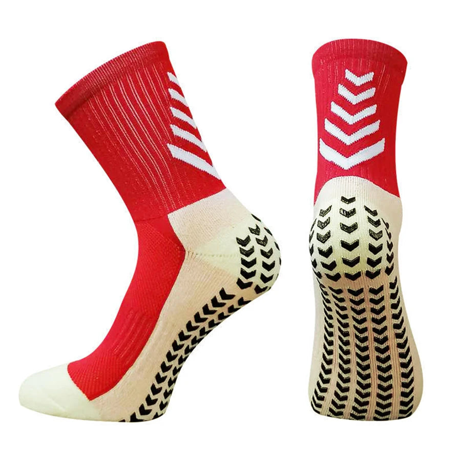 1 Pairs Men Women Soft Football Socks Running Breathable Anti-slip Soccer Basketball Cycling Sports Grip Socks